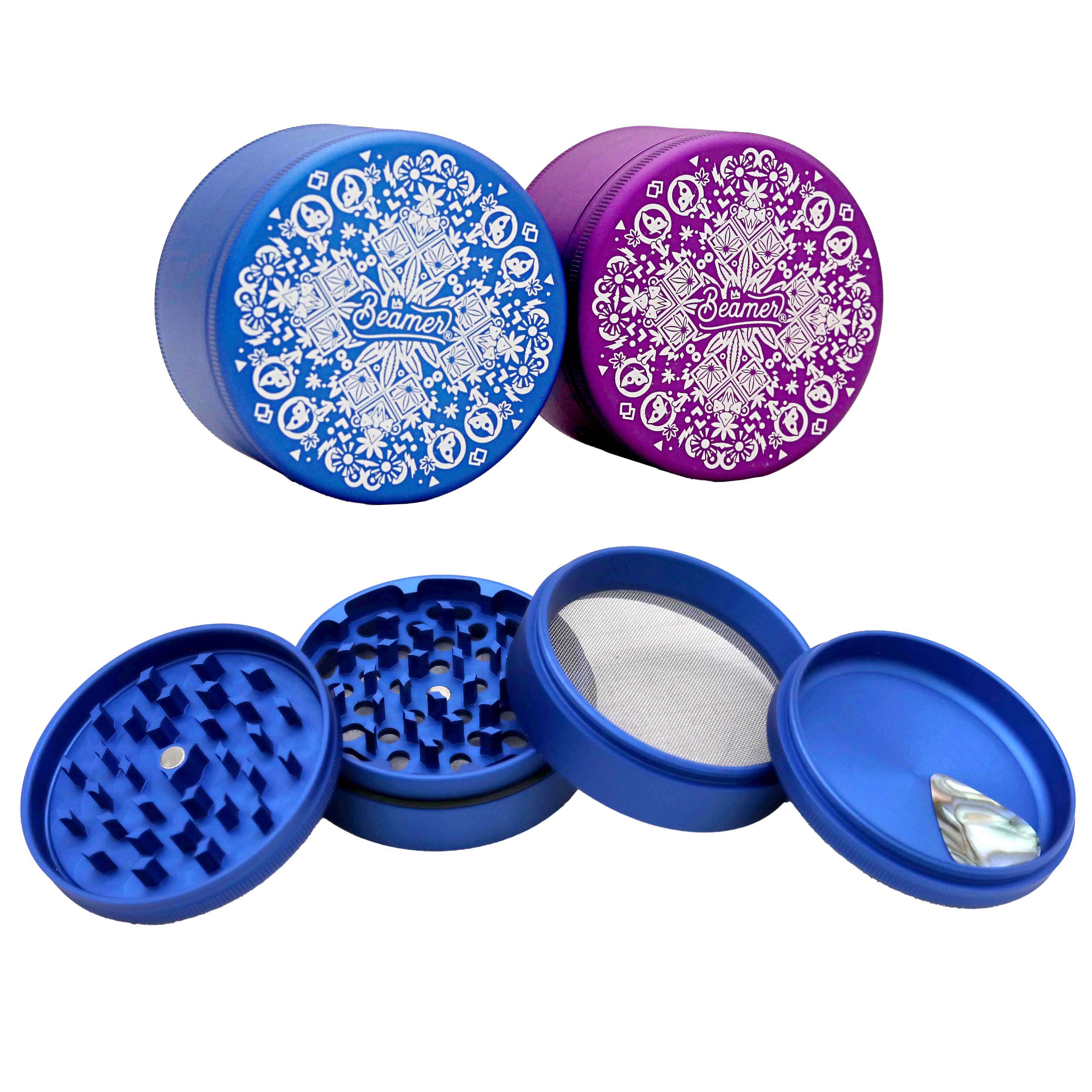 Beamer Aircraft Grade Mixed Designs 4 Part Grinder | 75mm | Assorted Colors product image